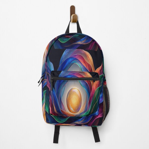 Item preview, Golden Orb and Vibrant Abstract Silk Waves Design designed and sold by Breezes-of-Ida.