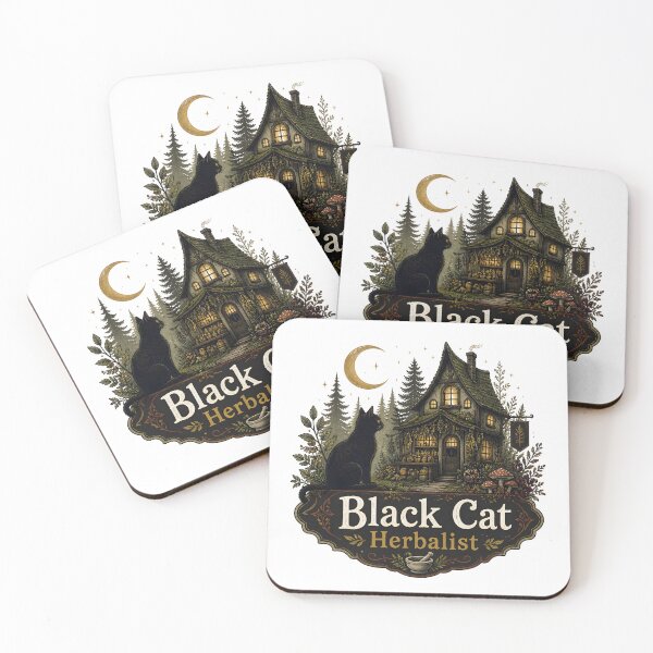 Item preview, Black Cat Herbalist Moonlit Forest Apothecary designed and sold by BernoNickel.