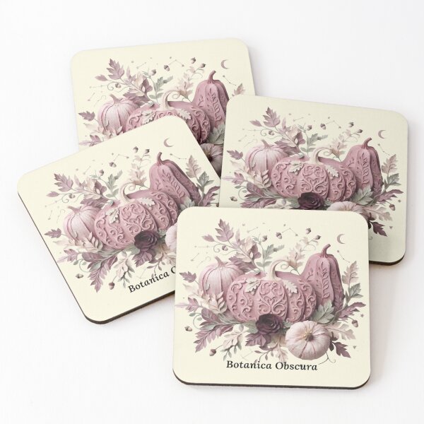 Item preview, Cozy Pink Autumn Pumpkin Botanical | Pastel Goth Fall Art by Origins Lines designed and sold by ORIGINS LINES.