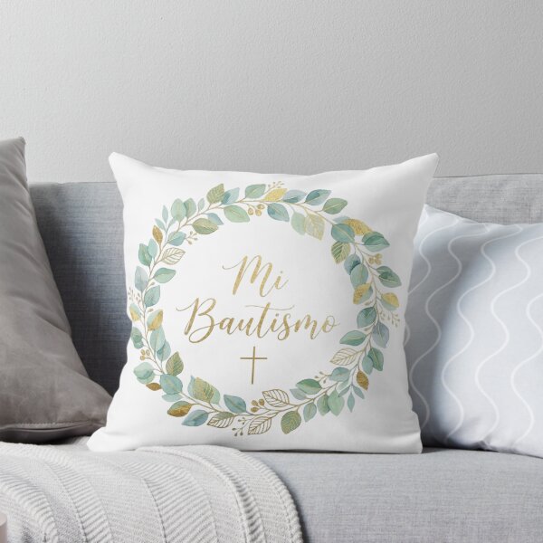 Item preview, My Baptism Eucalyptus Wreath and Gold Cross without background designed and sold by MantoSagrado.