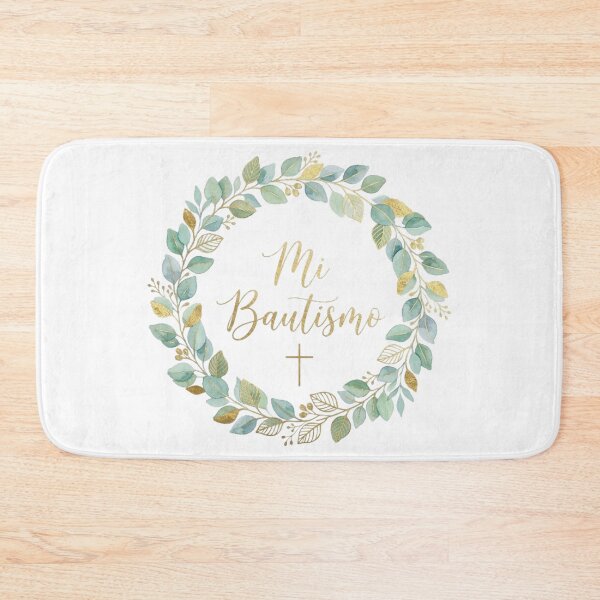 Item preview, My Baptism Eucalyptus Wreath and Gold Cross without background designed and sold by MantoSagrado.