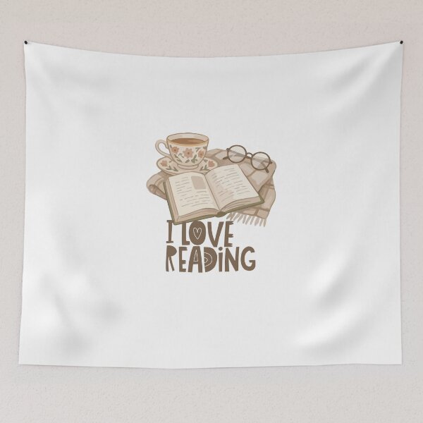 Item preview, I Love Reading Cozy Book Aesthetic Coffee Glasses Sticker designed and sold by Esraa-Arts.