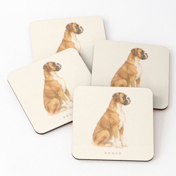 Artikelvorschau, Boxer-Aquarellporträt | Minimalistische Wanddekoration für Hunderassen | Geschenk für Tierliebhaber entworfen und verkauft von FixationStudio.