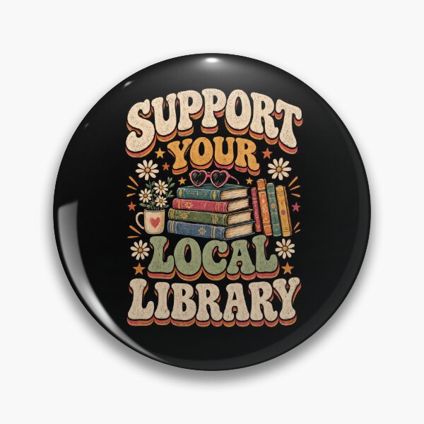 Item preview, Retro Support Your Local Library designed and sold by DariaOltes.