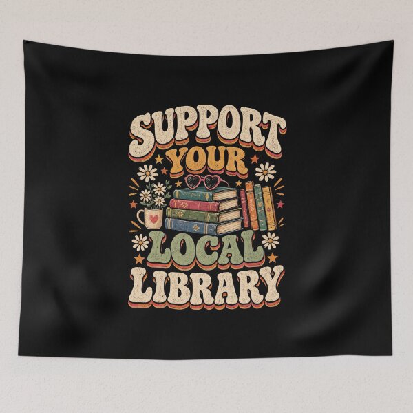 Item preview, Retro Support Your Local Library designed and sold by DariaOltes.
