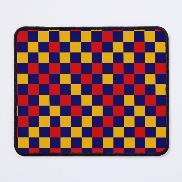 Item preview, Red And Yellow On Blue Checkered  Design   designed and sold by PatternTitan.