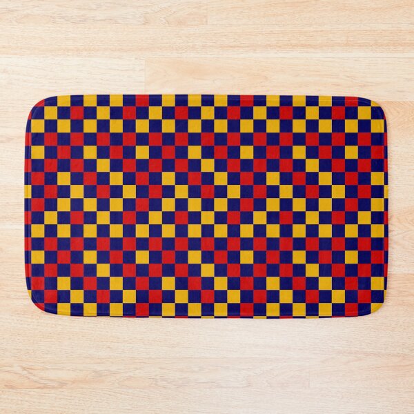 Item preview, Red And Yellow On Blue Checkered  Design   designed and sold by PatternTitan.