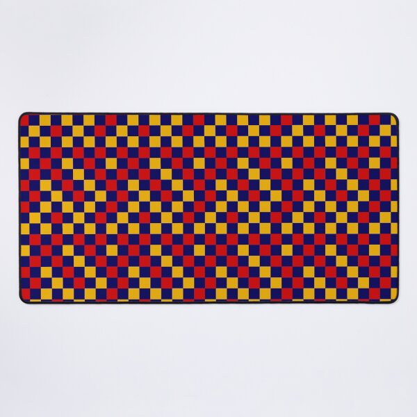Item preview, Red And Yellow On Blue Checkered  Design   designed and sold by PatternTitan.