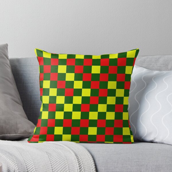Item preview, Red And Yellow On Green Checkered  Design   designed and sold by PatternTitan.