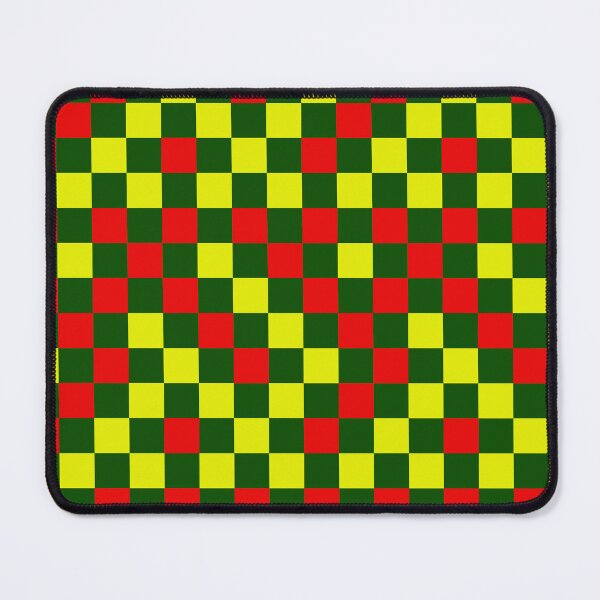 Item preview, Red And Yellow On Green Checkered  Design   designed and sold by PatternTitan.