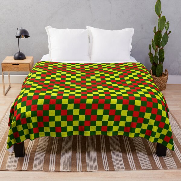 Item preview, Red And Yellow On Green Checkered Design designed and sold by PatternTitan.