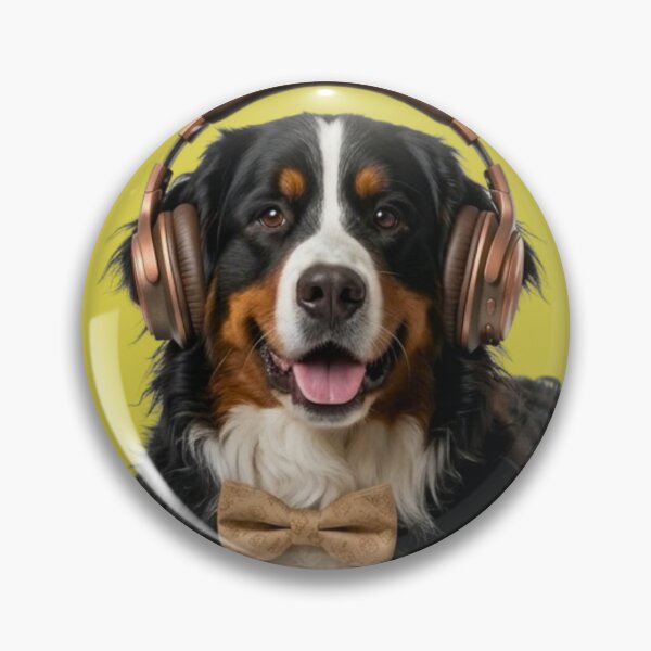 Item preview, Dapper Bernese Mountain Dog with Bronze Headphones designed and sold by Sulco Design.