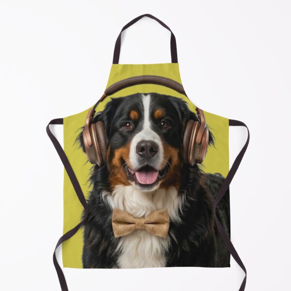 Item preview, Dapper Bernese Mountain Dog with Bronze Headphones designed and sold by Sulco Design.