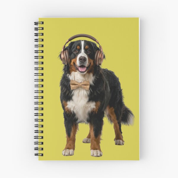 Item preview, Dapper Bernese Mountain Dog with Bronze Headphones designed and sold by Sulco Design.