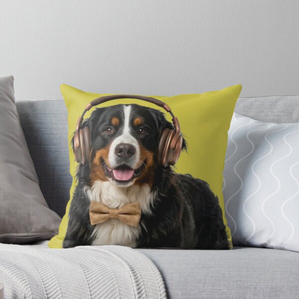 Item preview, Dapper Bernese Mountain Dog with Bronze Headphones designed and sold by Sulco Design.