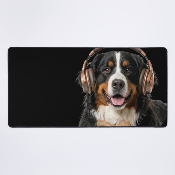 Item preview, Dapper Bernese Mountain Dog with Bronze Headphones designed and sold by Sulco Design.