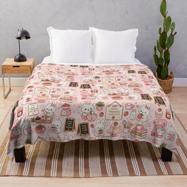 Item preview, Cozy Bunny Flower Market Pattern designed and sold by Soft Berry Studio.