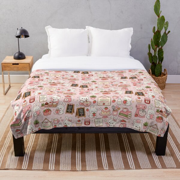 Aperçu de l'œuvre Motif Cozy Bunny Flower Market créée et vendue par Soft Berry Studio.