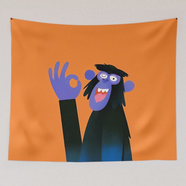 Item preview, Funny Blue Monkey OK Hand Sign Art designed and sold by Lunat1kk.