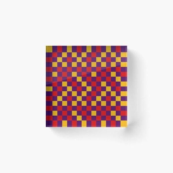 Item preview, Red And Yellow On Purple Checkered  Design   designed and sold by PatternTitan.