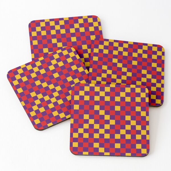 Item preview, Red And Yellow On Purple Checkered  Design   designed and sold by PatternTitan.