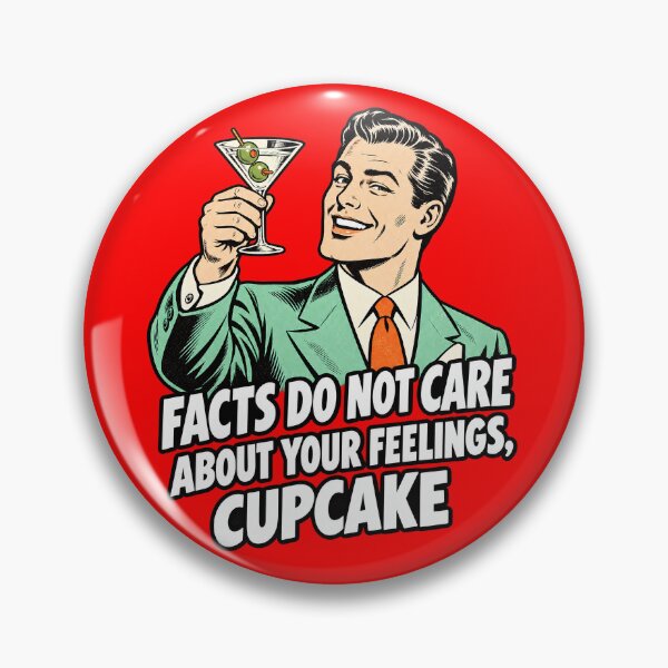 Item preview, Facts Feelings - Retro Martini Man Humor designed and sold by Benito Del Ray.