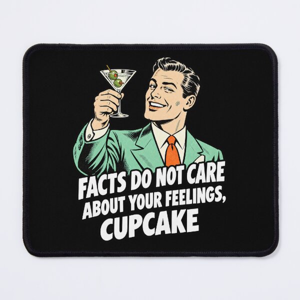 Item preview, Facts Feelings - Retro Martini Man Humor designed and sold by Benito Del Ray.