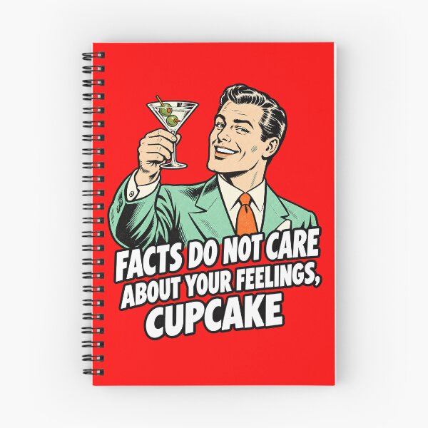 Item preview, Facts Feelings - Retro Martini Man Humor designed and sold by Benito Del Ray.