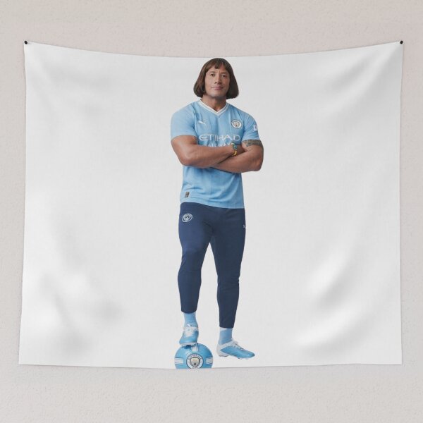 Item preview, Dwayne Johnson Manchester City Funny Football Art designed and sold by annaarthk.