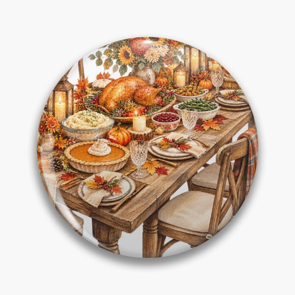 Item preview, Family Thanksgiving dinner table designed and sold by Artbymonika.
