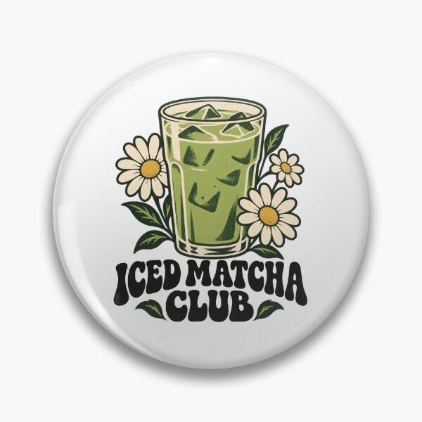Item preview, Iced Matcha Club – Vintage 70s Matcha & Daisy Design designed and sold by urbinet.