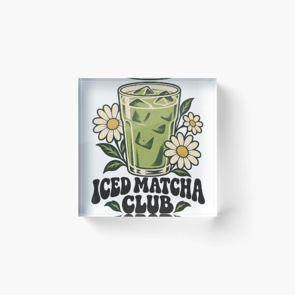 Item preview, Iced Matcha Club – Vintage 70s Matcha & Daisy Design designed and sold by urbinet.