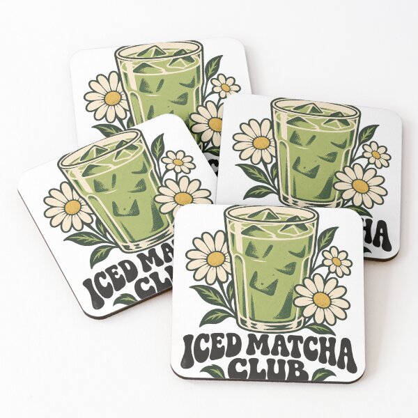 Item preview, Iced Matcha Club – Vintage 70s Matcha & Daisy Design designed and sold by urbinet.