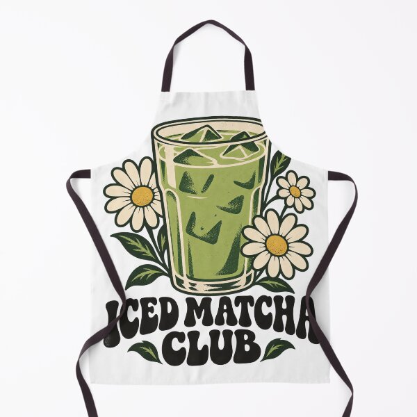 Item preview, Iced Matcha Club – Vintage 70s Matcha & Daisy Design designed and sold by urbinet.