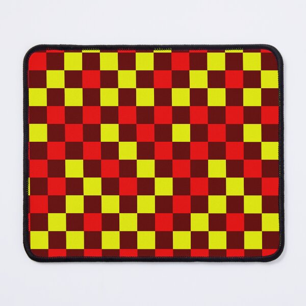 Item preview, Red And Yellow On Maroon Checkered Design designed and sold by PatternTitan.