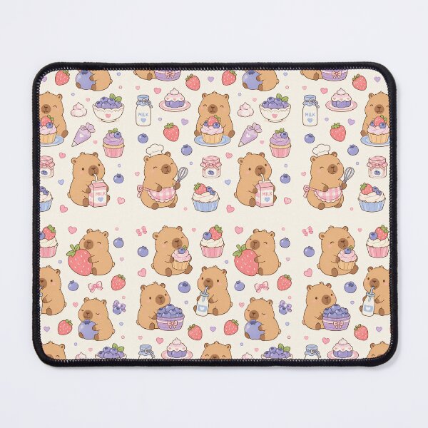 Item preview, Capybara Berry Bakery Kawaii Pattern designed and sold by Soft Berry Studio.