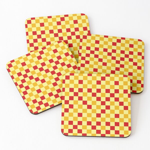Item preview, Red And Yellow On Yellow Checkered  Design   designed and sold by PatternTitan.
