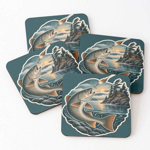 Item preview, Fogline Lake Trout Cabin Fishing Sticker designed and sold by WaynesCave.