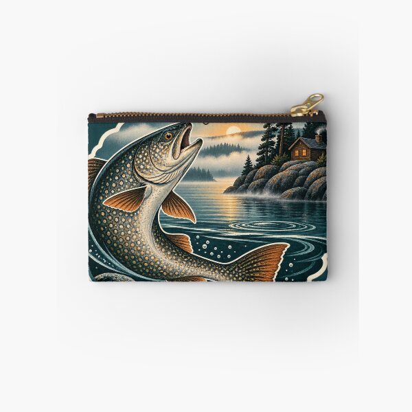 Item preview, Fogline Lake Trout Cabin Fishing Sticker designed and sold by WaynesCave.