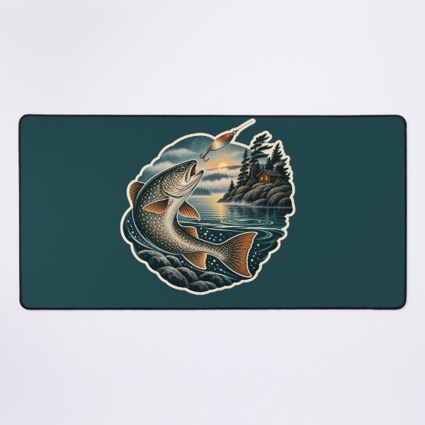 Item preview, Fogline Lake Trout Cabin Fishing Sticker designed and sold by WaynesCave.