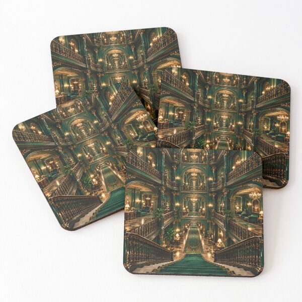 Item preview, Emerald Green Luxury Palace Interior Gothic Baroque Fantasy designed and sold by IRON SIREN.