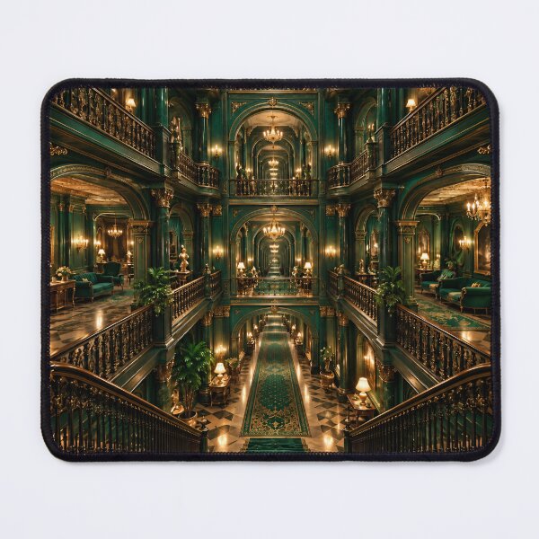 Item preview, Emerald Green Luxury Palace Interior Gothic Baroque Fantasy designed and sold by IRON SIREN.