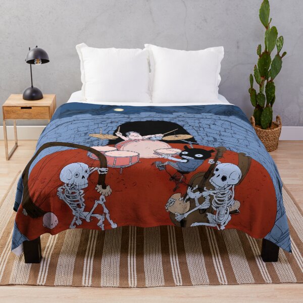 Item preview, Spooky Skeleton Rock Band Under Moonlit Arch Art designed and sold by Lunat1kk.