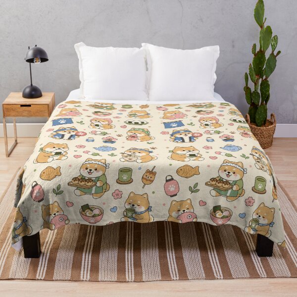 Item preview, Japanese Shiba Coffee Kawaii Pattern designed and sold by Soft Berry Studio.