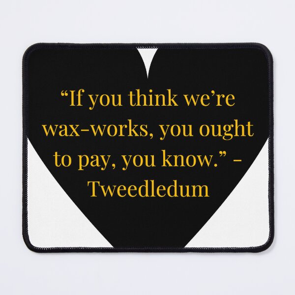 Item preview, Tweedledum Quote – Through the Looking-Glass Gold Text Black Heart designed and sold by TheIconSmith.