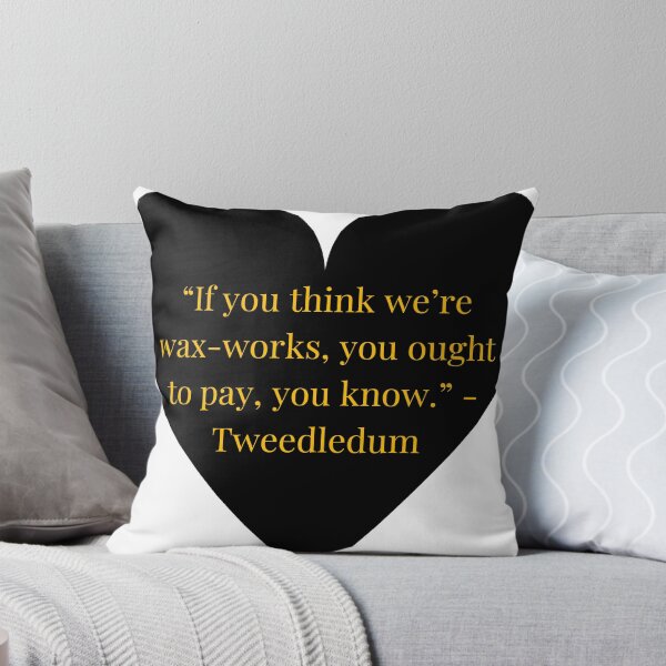 Item preview, Tweedledum Quote – Through the Looking-Glass Gold Text Black Heart designed and sold by TheIconSmith.