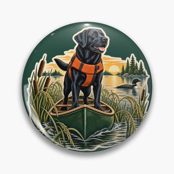 Item preview, Wild Rice Canoe Scout Black Labrador Sticker designed and sold by WaynesCave.