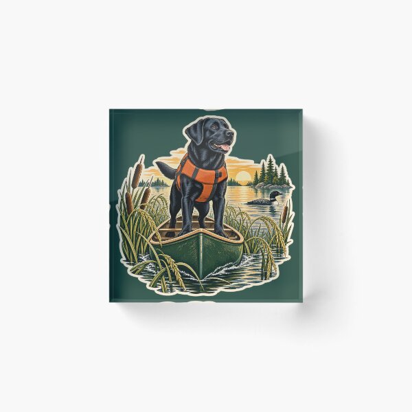 Item preview, Wild Rice Canoe Scout Black Labrador Sticker designed and sold by WaynesCave.