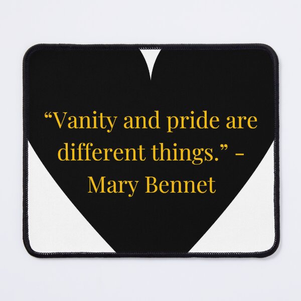 Item preview, Mary Bennet Quote – Pride and Prejudice Gold Text Black Heart designed and sold by TheIconSmith.