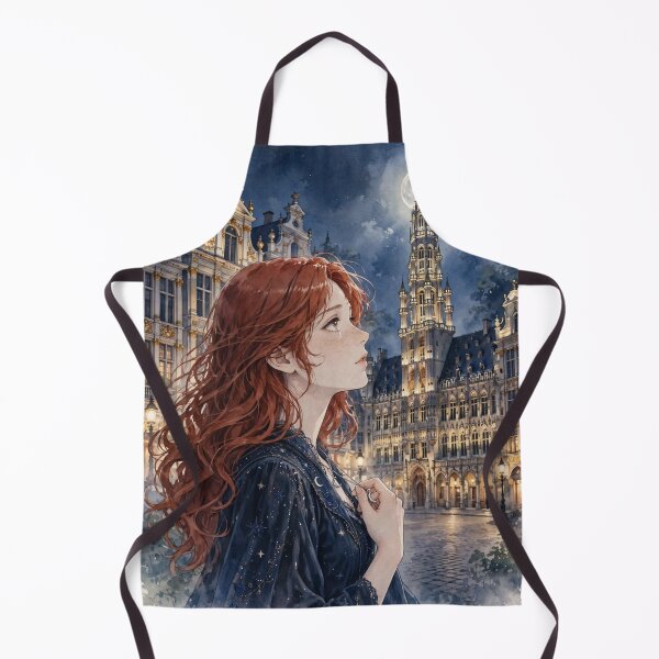 Item preview, Grand Place Brussels Belgium Travel Adventure Exploring the Iconic Historic Square Belgian Architecture European City Travel and Wanderlust with Red Haired Woman designed and sold by DibujandoPorfa.